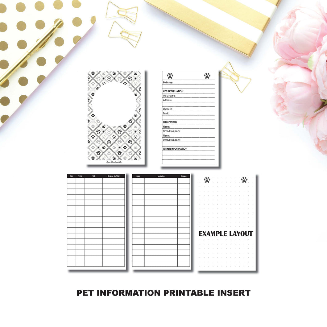 Micro TN Size: Pet Information Printable TN Insert ©