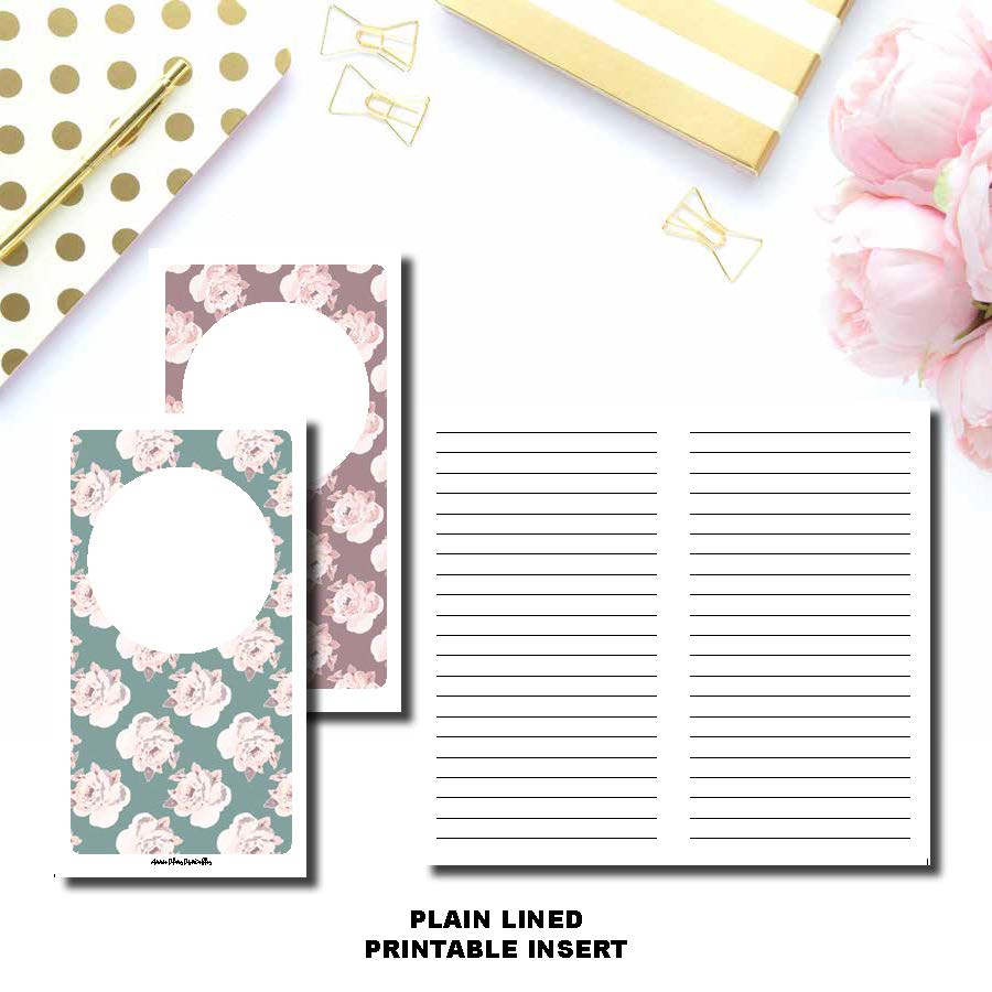 A6 TN Size  PLAIN LINED Printable Travelers Notebook Insert