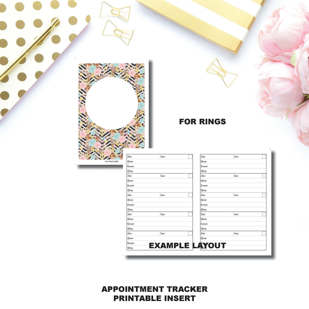 Personal Wide Rings Size | Appointment Tracker Printable Insert ©