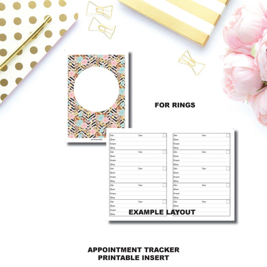 Half Letter Rings Size | Appointment Tracker Printable Insert ©