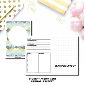 A6 TN Size Student Assignment Printable Insert