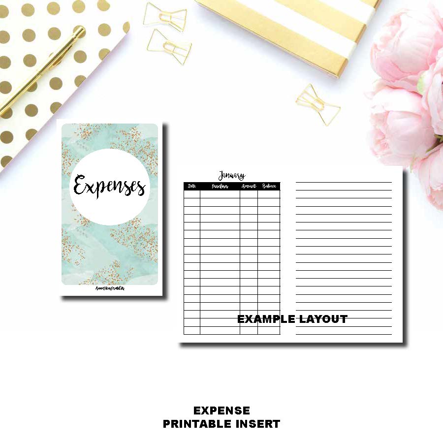 CAHIER TN Size | Monthly Expense Tracker Printable Insert ©