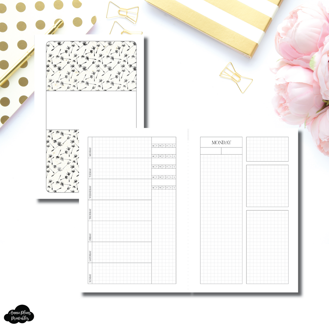 Mini HP Size | Undated Daily Grid Printable Insert
