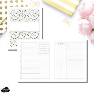 A5 Wide Rings Size | Undated Daily Grid Printable Insert