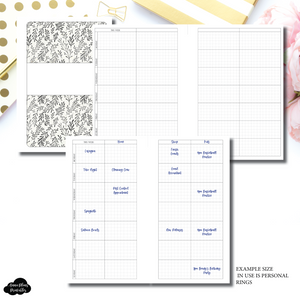 Personal Wide Rings Size | Undated Sectioned Weekly Grid Printable Insert