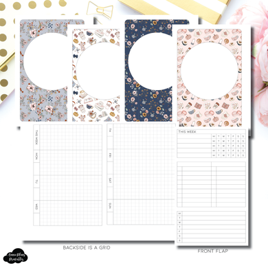 Personal Rings Size | Horizontal Undated Weekly Fold Over for Rings Printable Insert