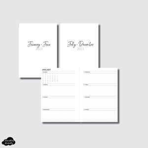 Personal Wide Rings Size | 2023 Week on 2 Pages Horizontal Printable Insert