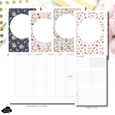 A6 Rings Size | Vertical Undated Weekly Fold Over for Rings Printable Insert