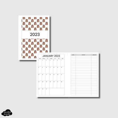 Personal Wide Rings Size | 2023 Monthly Expense Calendar Printable Insert