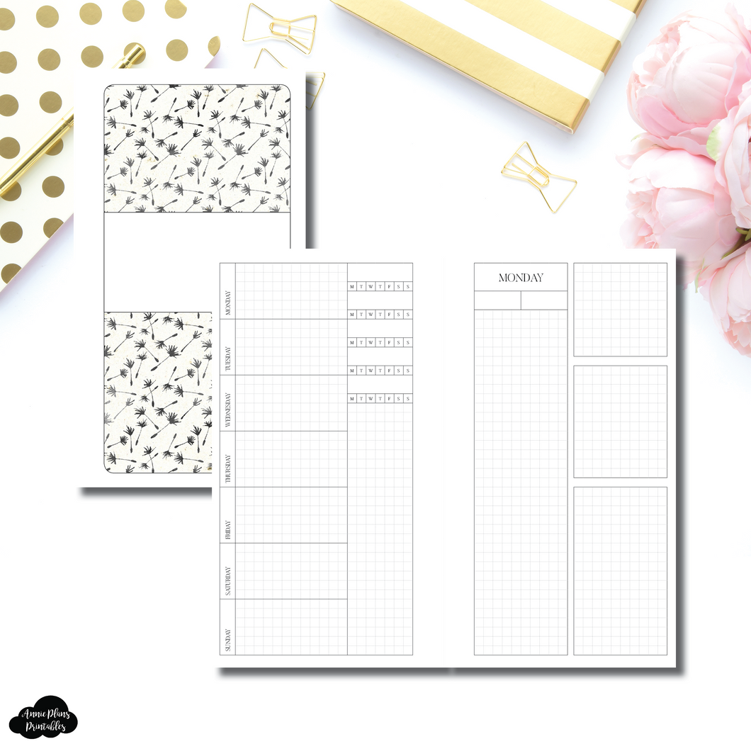 Personal Rings Size | Undated Daily Grid Printable Insert