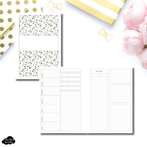 Personal Wide Rings Size | Undated Daily Grid Printable Insert