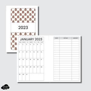 Pocket Rings Size | 2023 Monthly Expense Calendar Printable Insert