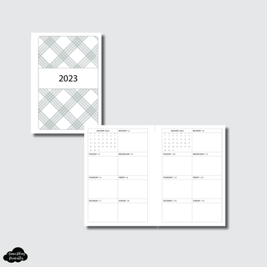 Personal Wide Rings Size | 2023 Dated Week On 1 Page Double Column Printable Insert
