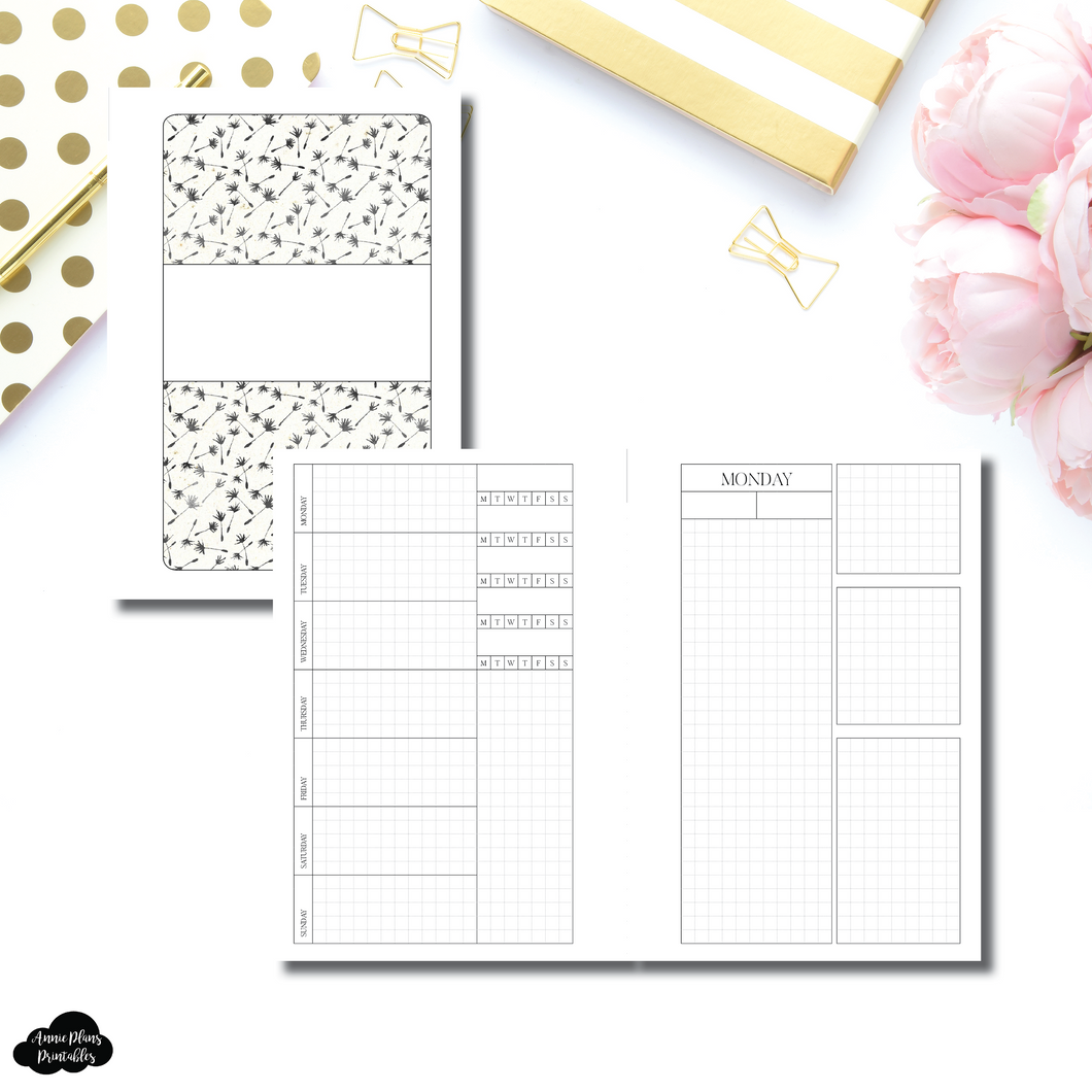 Pocket Rings Size | Undated Daily Grid Printable Insert