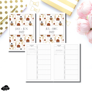 A6 TN Size | 2022 Week on 1 Page GRID with Calendar Printable Insert