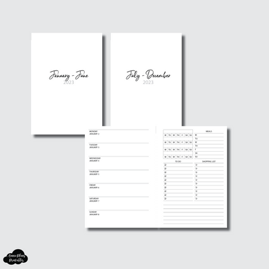 Personal Wide Rings Size | JAN - DEC 2023 | Week on 1 Page With Trackers + Lists  Printable Insert