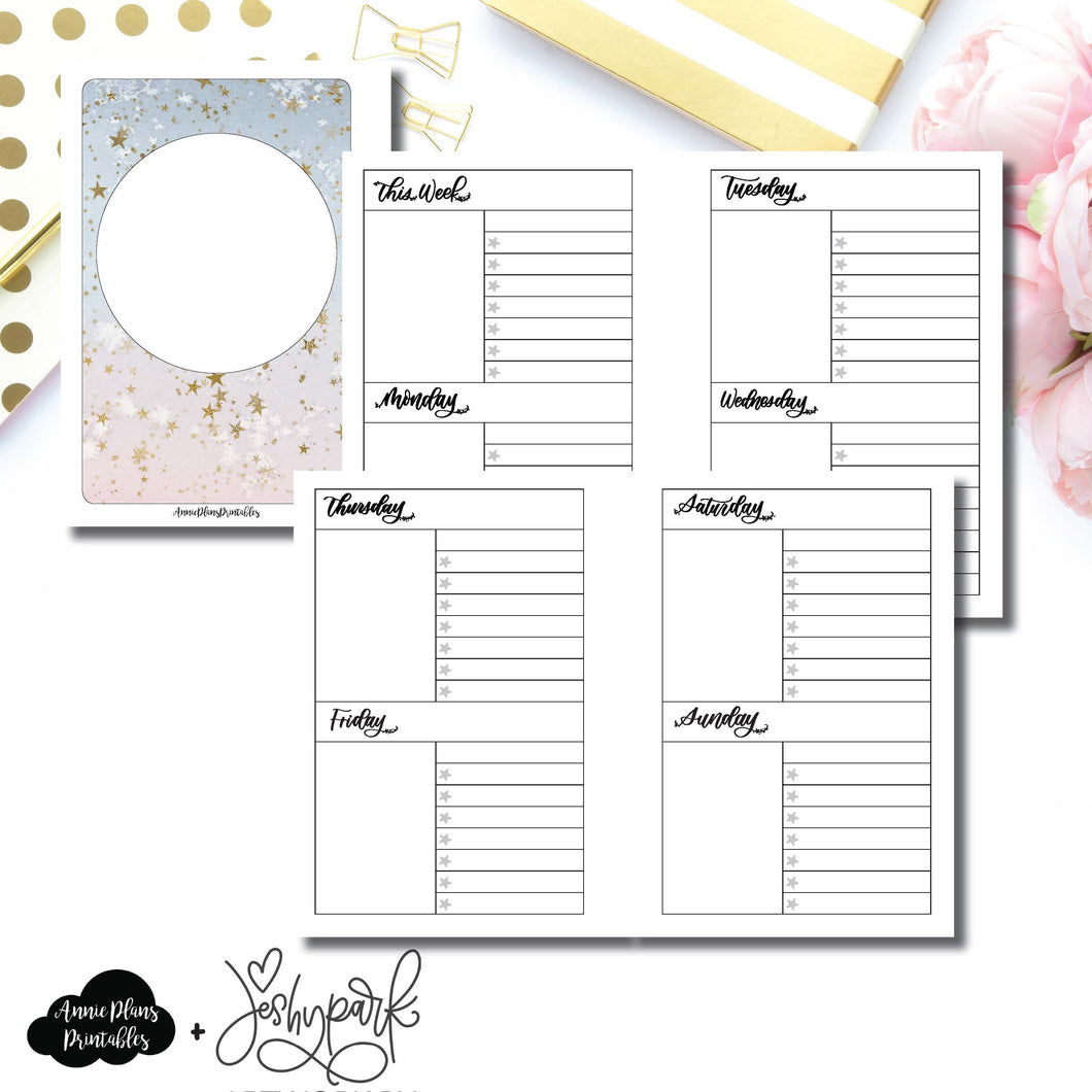 A6 Rings Size | JeshyPark Undated Weekly Collaboration Printable Insert ©