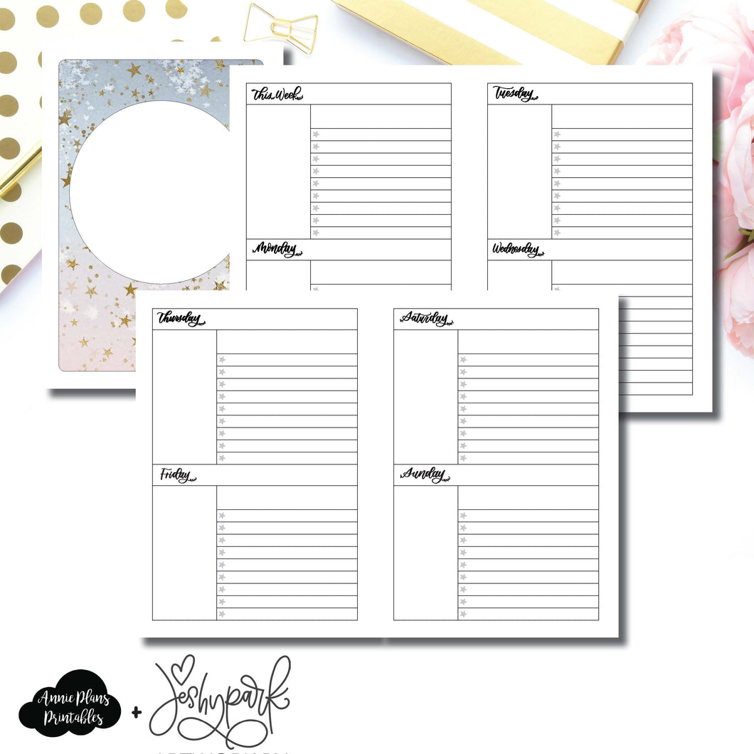 A5 Wide Rings Size | JeshyPark Undated Weekly Collaboration Printable Insert ©